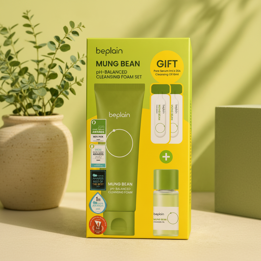 Beplain Mung bean ph-balanced Cleansing Foam Set 80ml