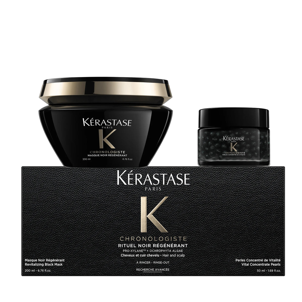 Kérastase Chronologiste Rituel Noir Régénérant for Hair and Scalp Set(200ml+50ml)