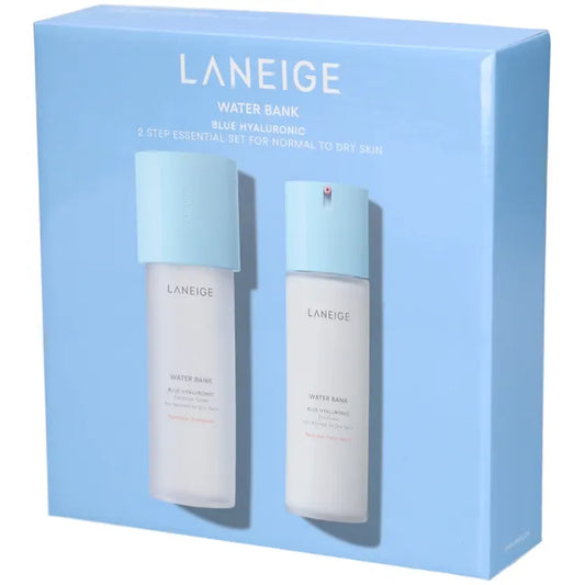 Laneige Water Bank Blue Hyaluronic 2 Step Essential Set(Toner 160ml+Toner 25ml+Emulsion 120ml+Emulsion 25ml+Cleanser 30g)